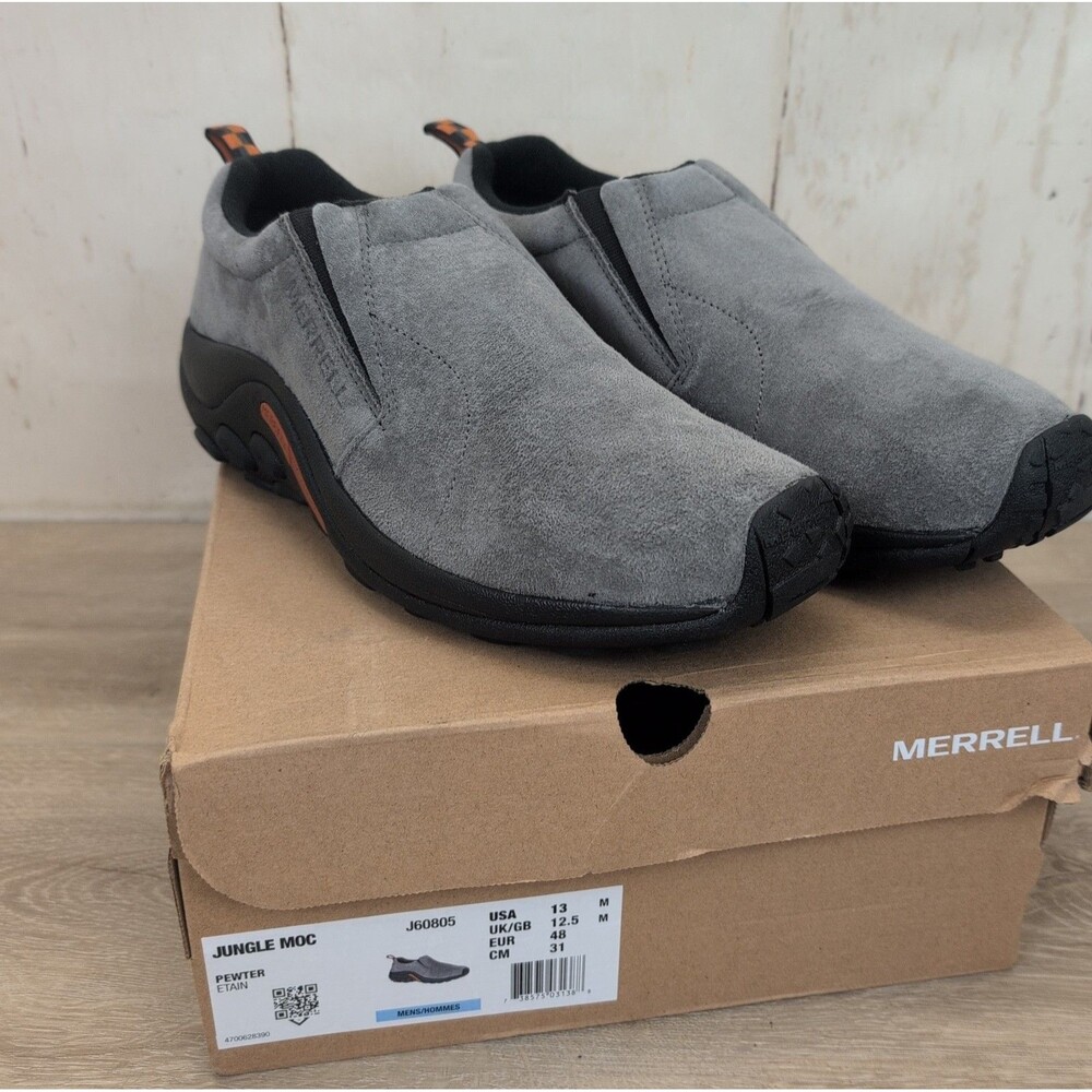 Merrell Jungle Moc Pewter Grey Men's Size 13 Hiking Trail Shoes J60805 New
